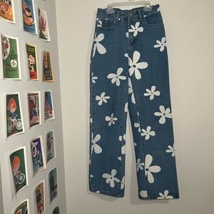 Flower Print Jeans